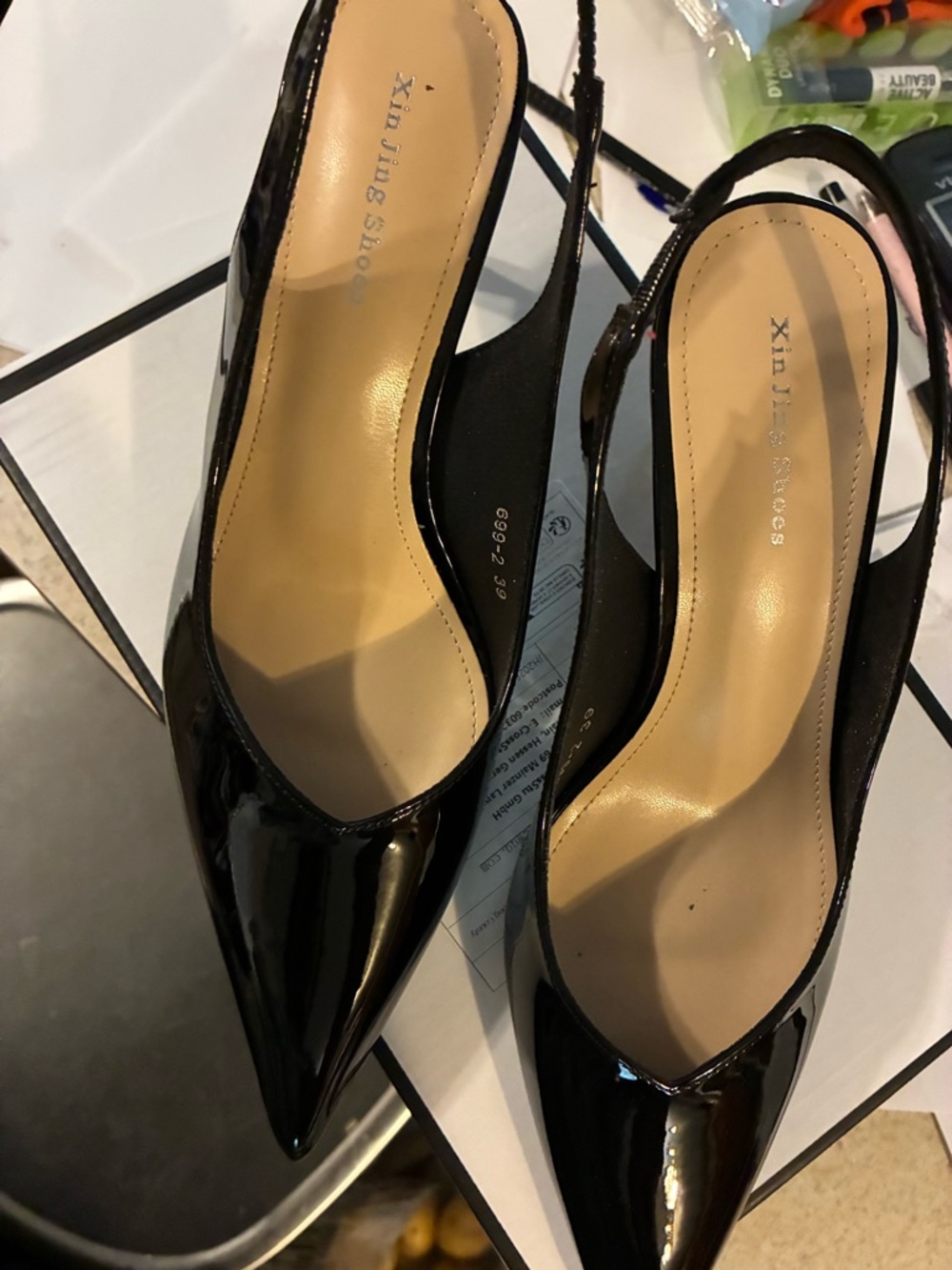 Xin Jing Shoes Versatile High Heel  Slip-On black Pumps size 39(7.5)